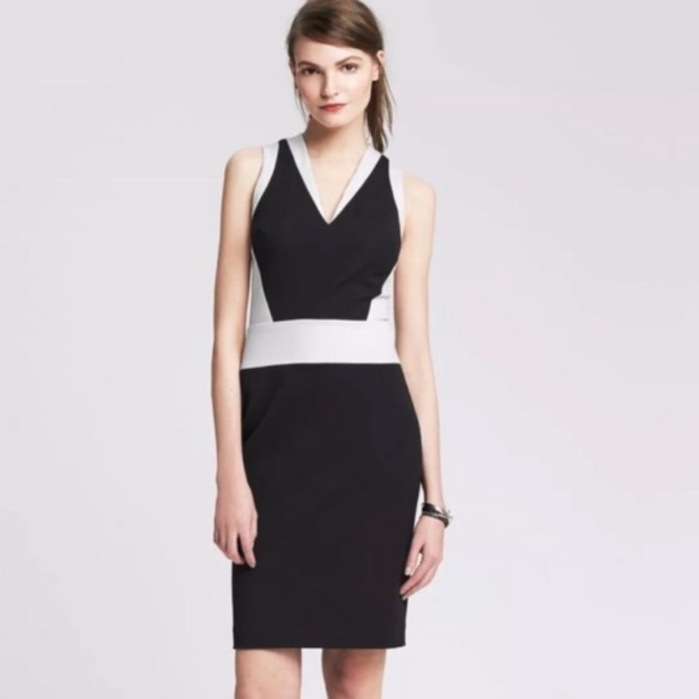 Banana Republic black and white  dress size 8